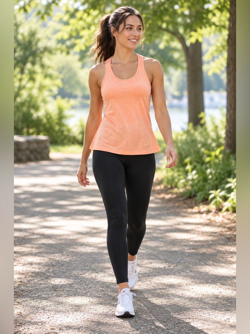Nike Dri-FIT Racerback Workout Tank Top Orange XS